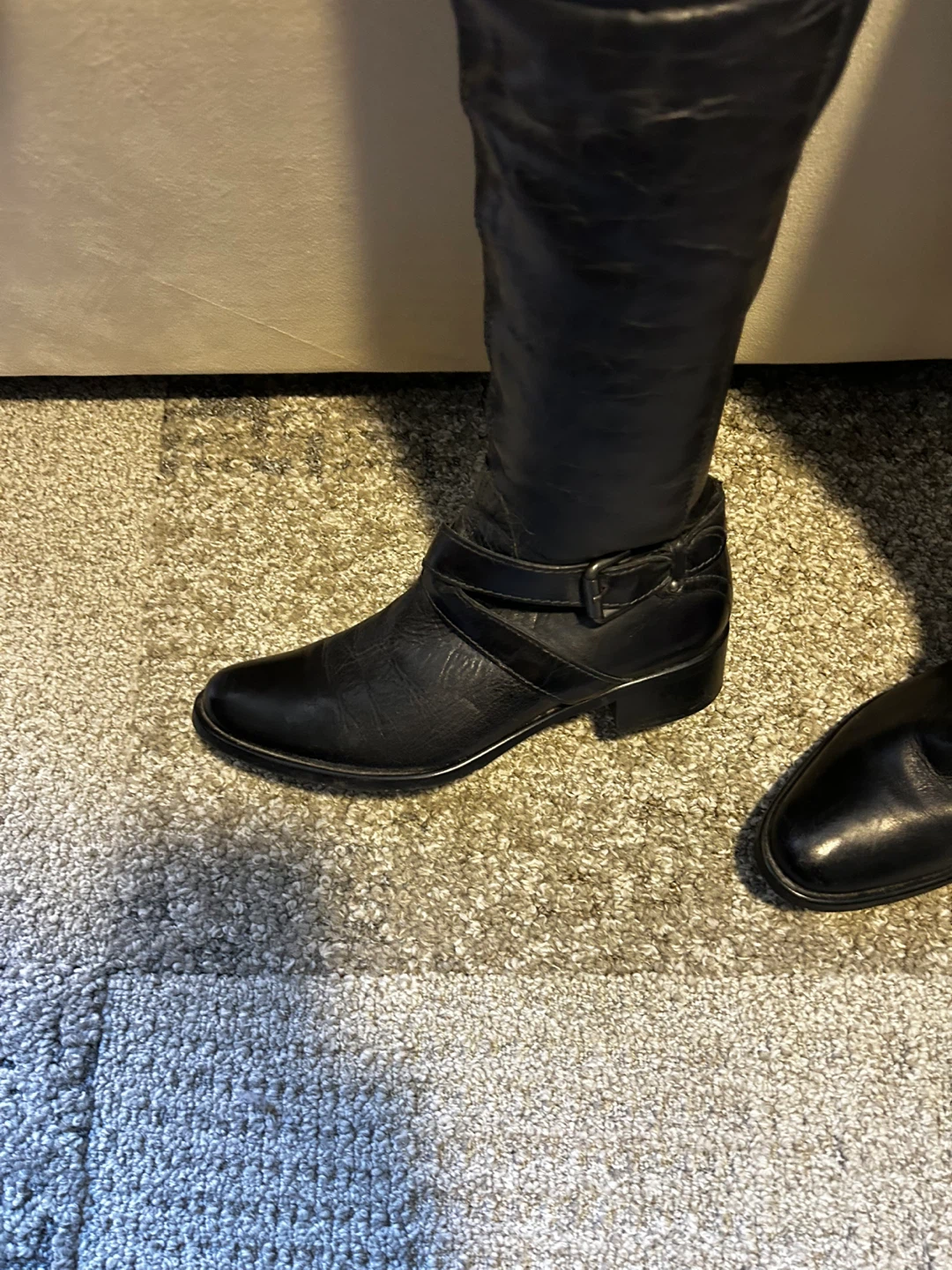 BROWNS - Black Leather Knee-High Boots - photo 3