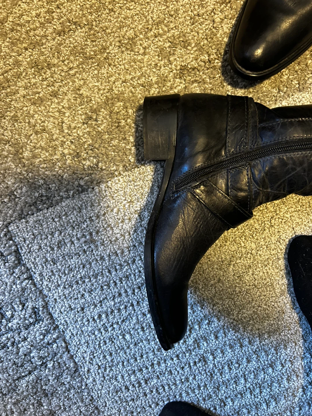 BROWNS - Black Leather Knee-High Boots - photo 5