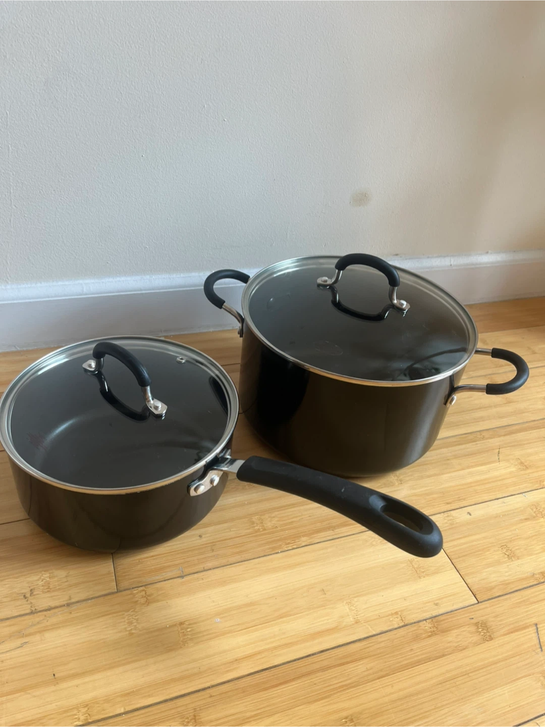 Cook N Home Black Pots with Lids
