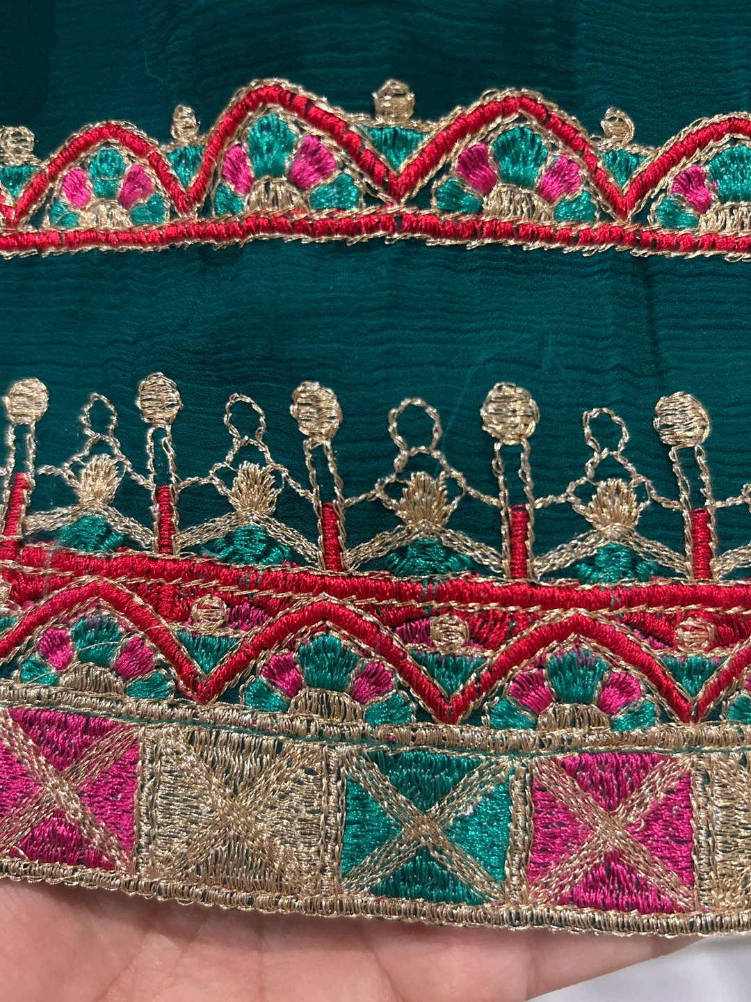 Girls Teal Traditional Embroidered Outfit Size 28 - photo 4