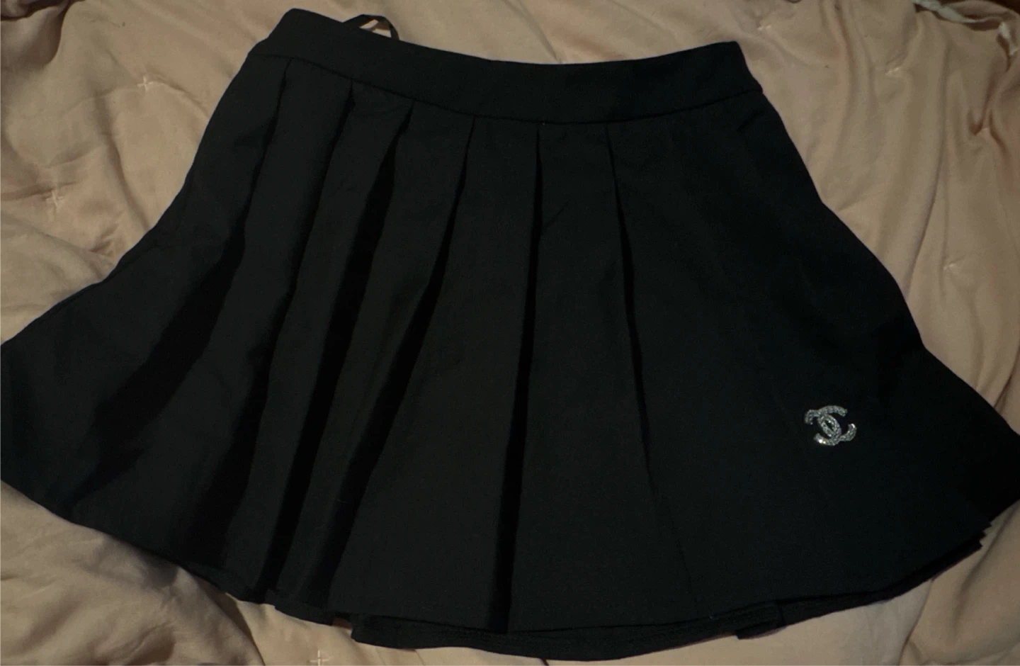 Chanel Black Pleated Skirt