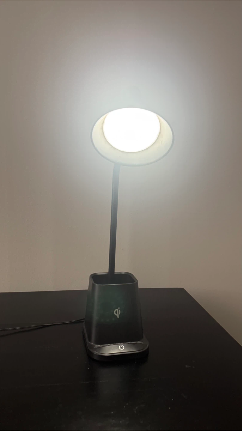 Black LED Desk Lamp with Wireless Charging Base - photo 3