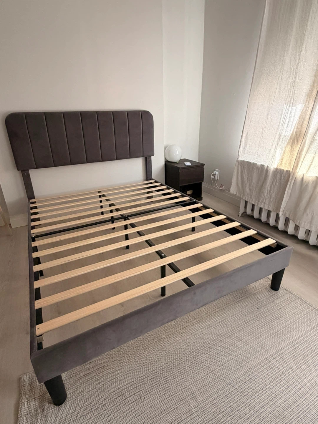 Grey Upholstered Bed Frame