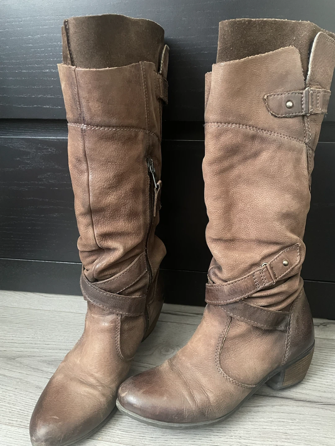 Brown Leather Boots Size 38 - Browns Shoes - photo 2