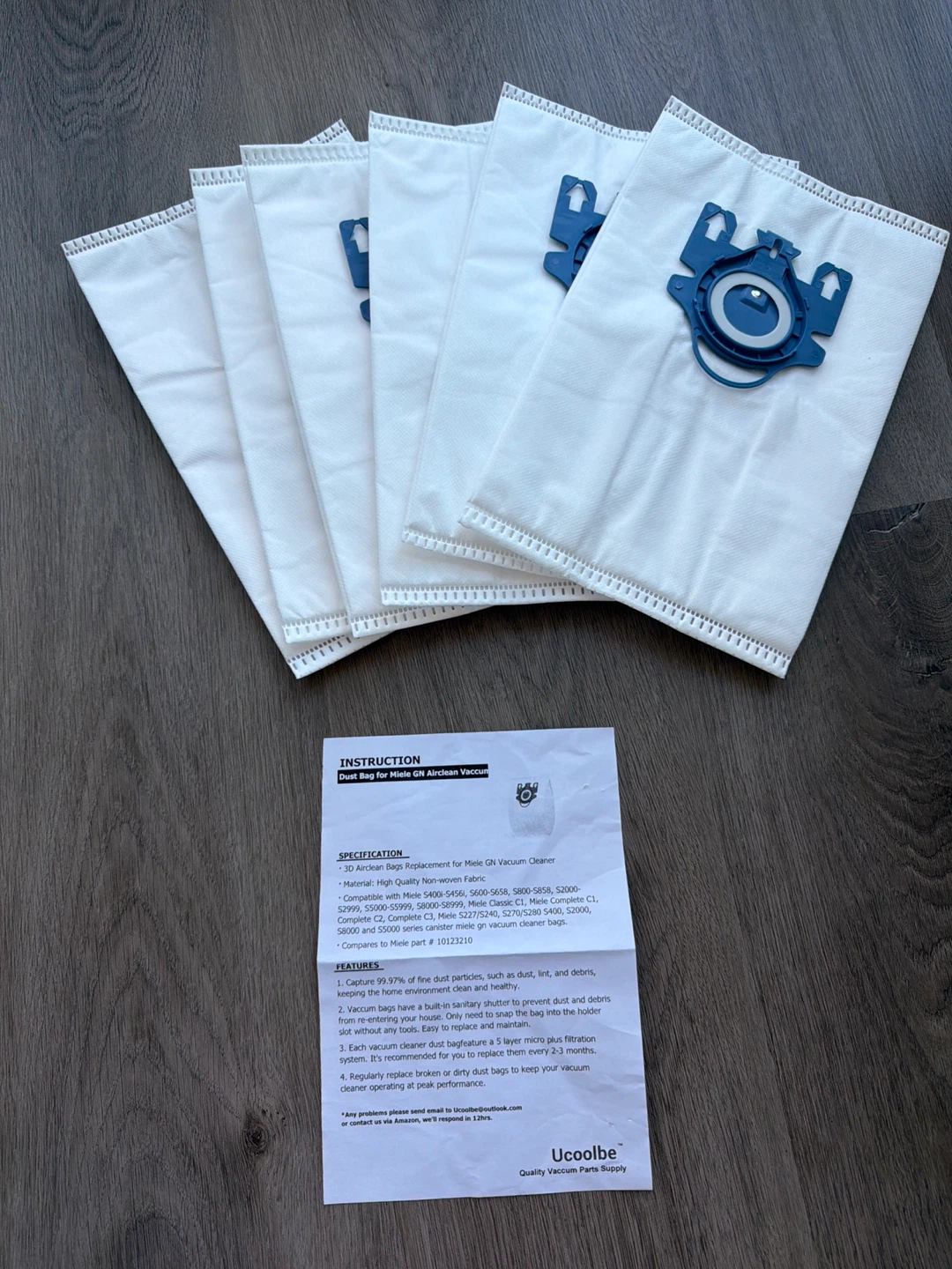 Ucoolbe Miele GN AirClean Vacuum Bags (5-Pack)