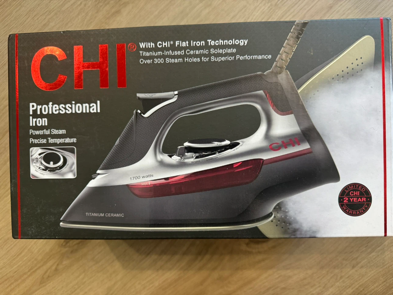 CHI Steam Iron - 1700W Titanium Ceramic - New & Sealed