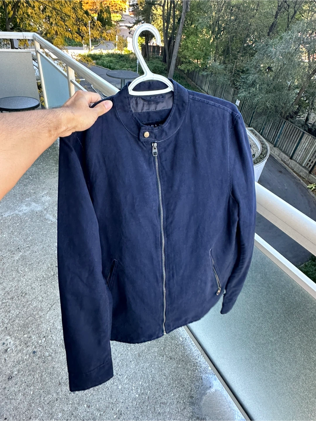 Navy Suede Jacket Small