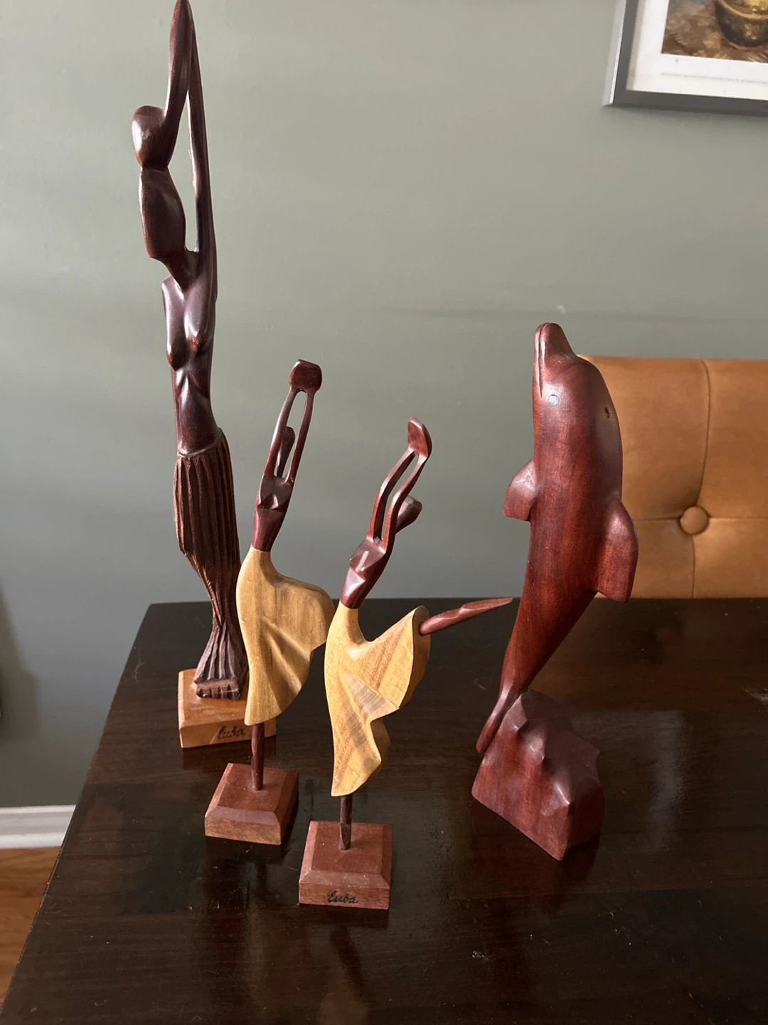 Set of 4 Hand-Carved Wooden Sculptures - photo 2