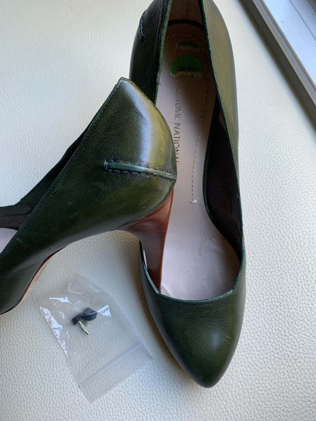 Costume National Green Leather Heels