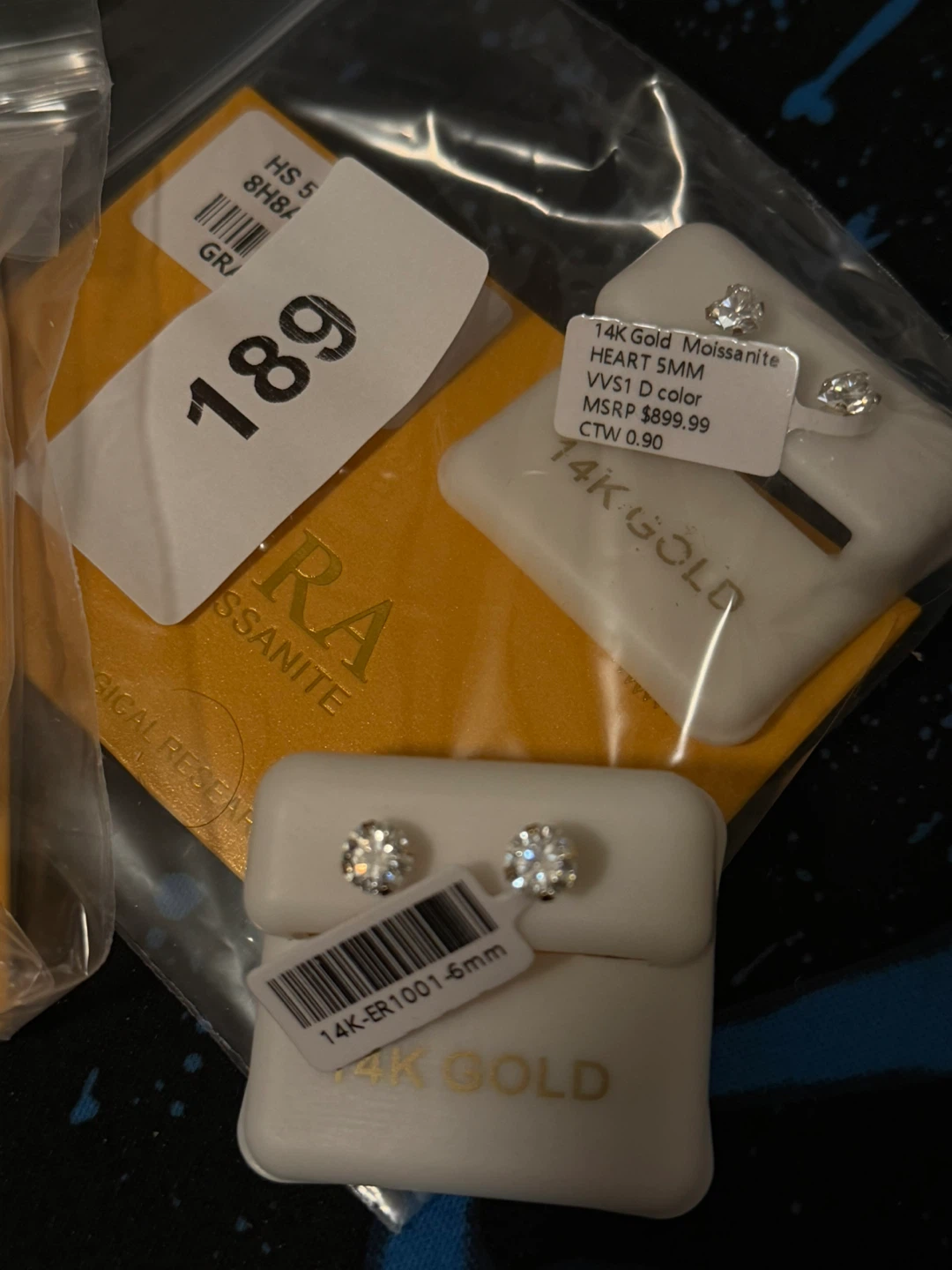 14K Gold Moissanite Stud Earrings (CTW0.9)