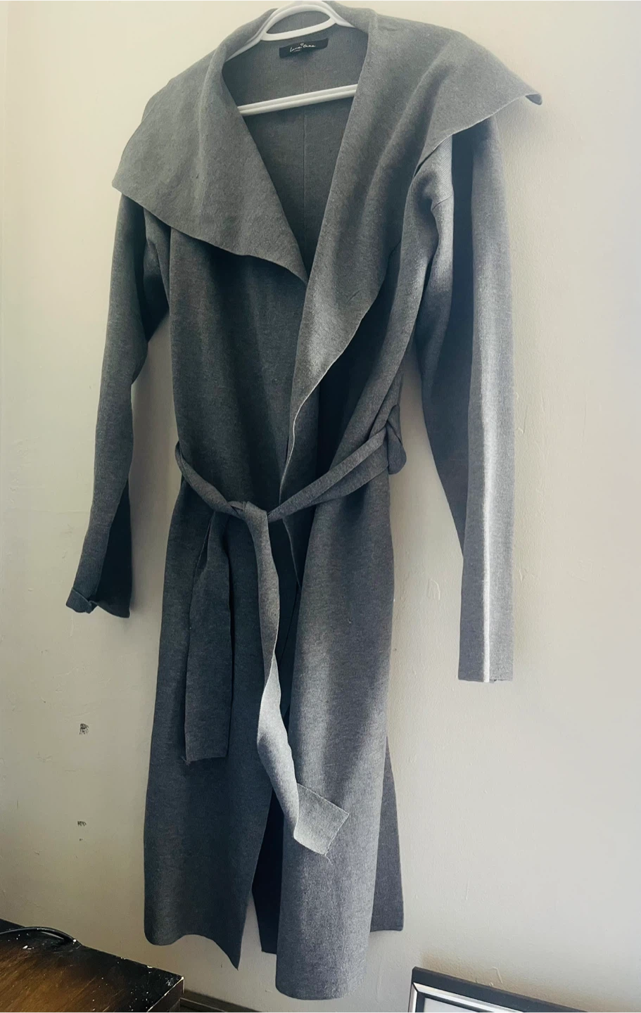 Love Tree grey cardigan wrap coat
