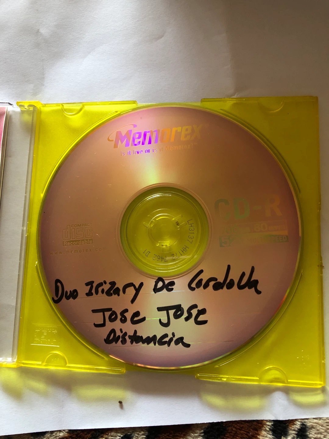 Duo Irizary De Cordova and Jose Jose Music CD-R - photo 2