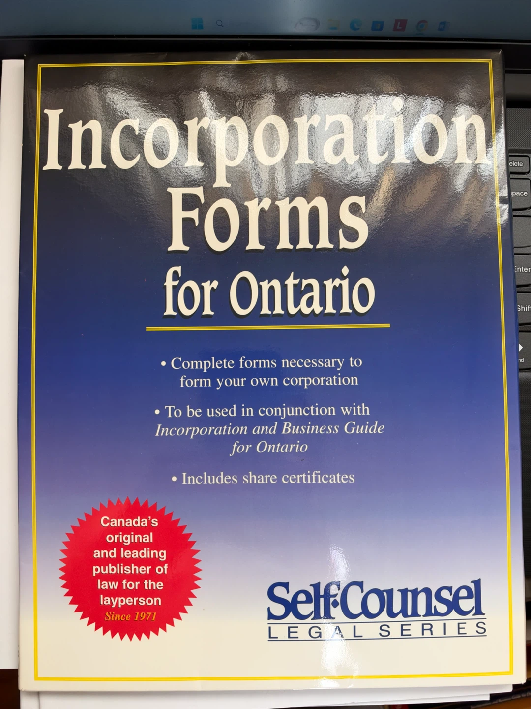Incorporation Forms for Ontario - Self-Counsel Press