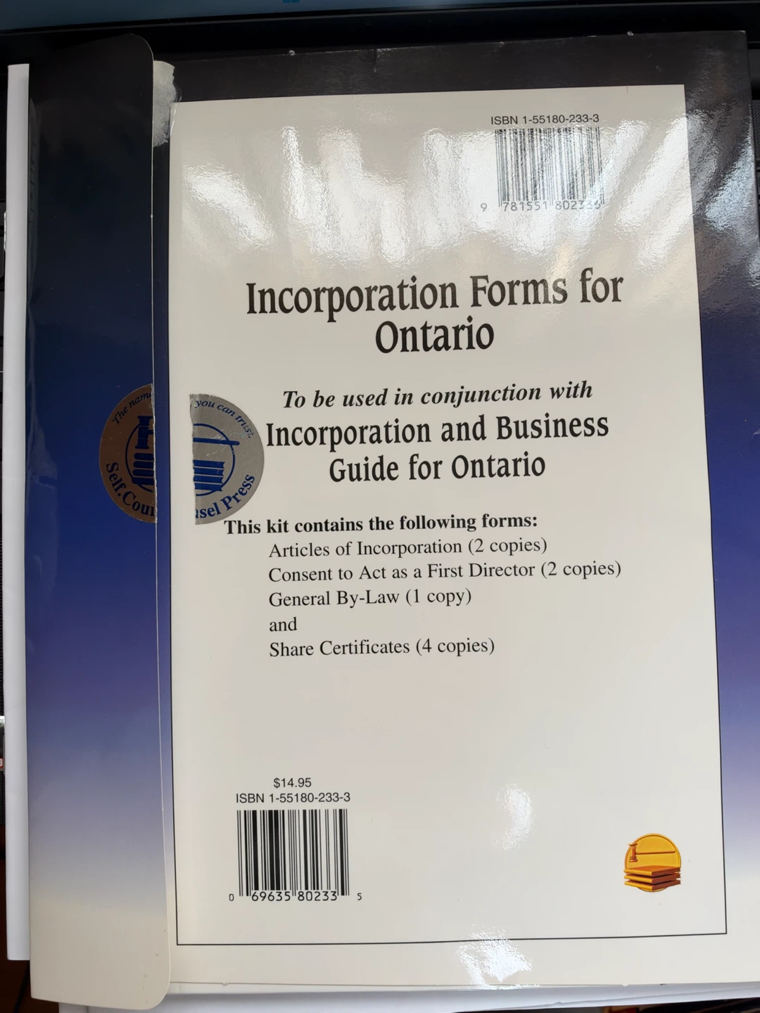 Incorporation Forms for Ontario - Self-Counsel Press - photo 2