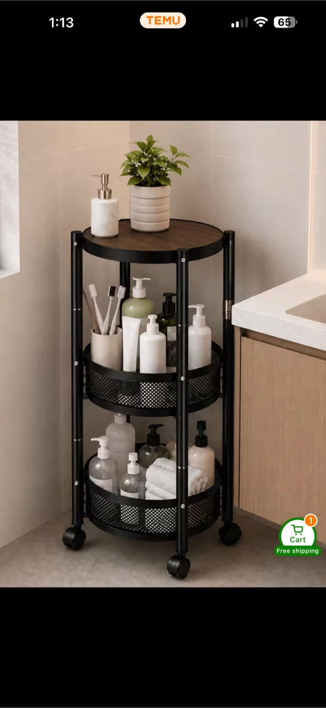3-Tier Foldable Rolling Storage Cart