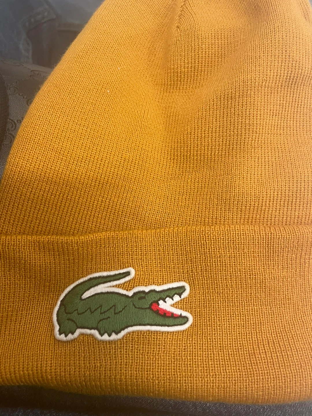 Lacoste Ribbed Knit Beanie
