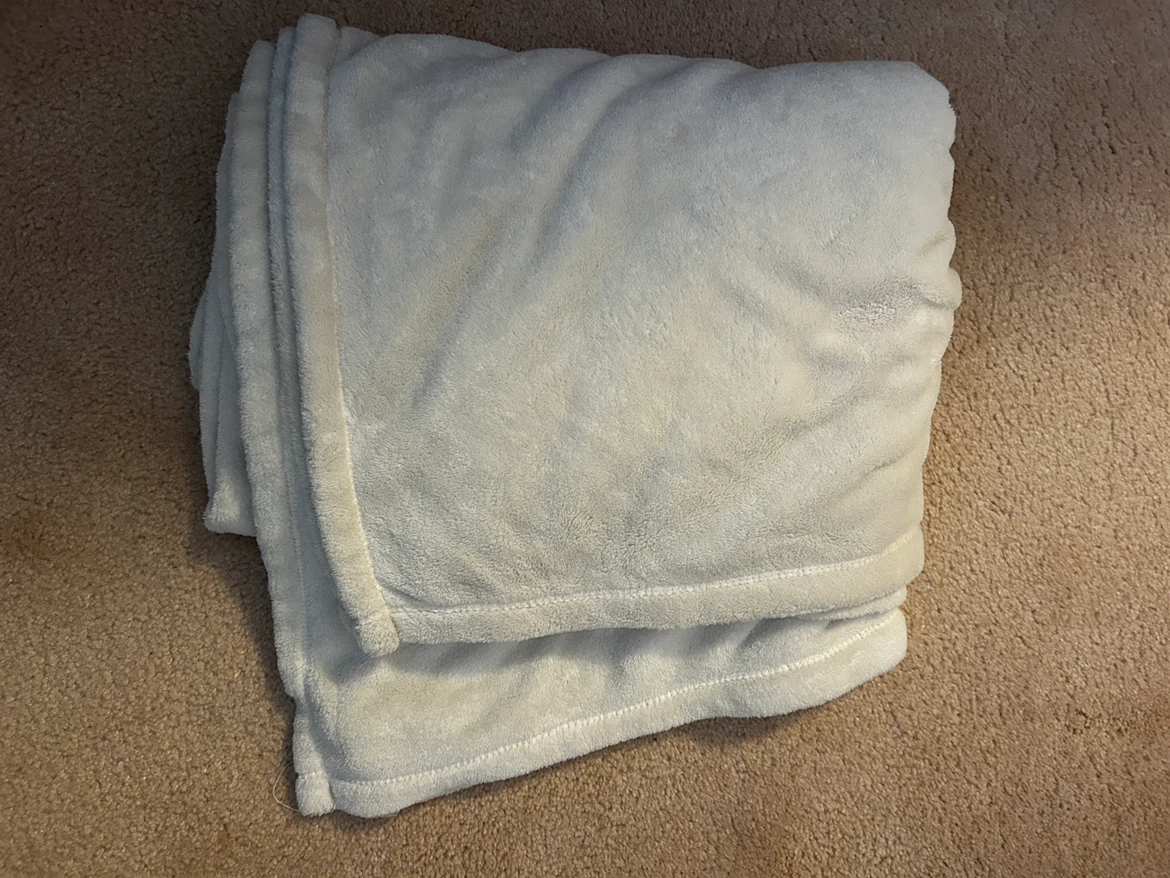 Cream Colour Plush Throw Blanket