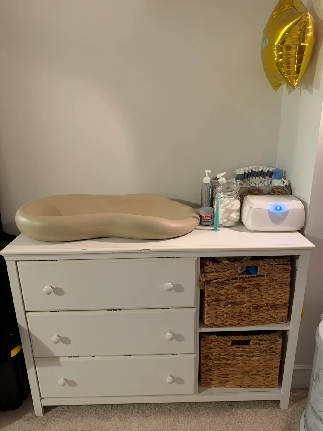 3 Drawers White Nursery Dresser