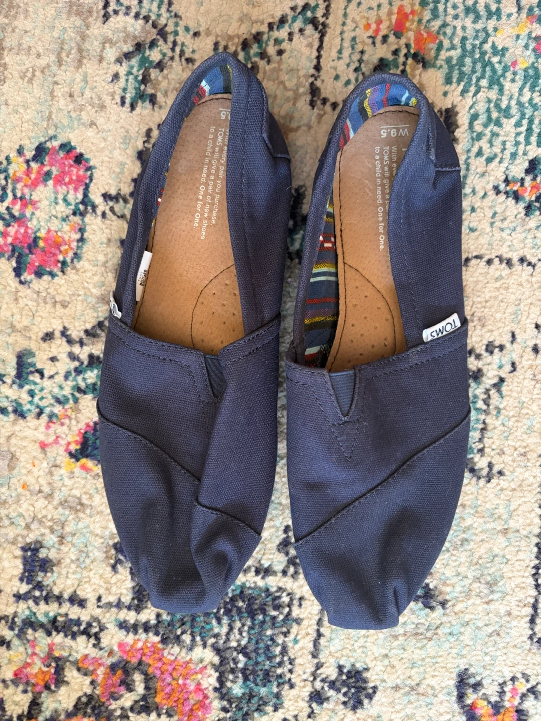 TOMS Classic Canvas Slip-ons Navy Blue