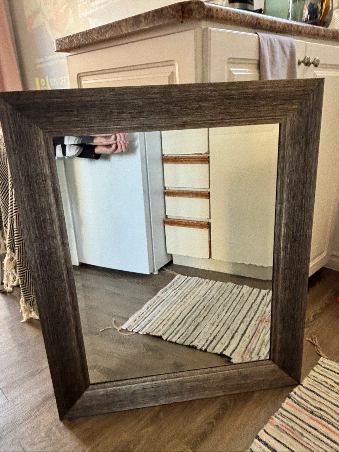 Rustic Wood Framed Wall Mirror