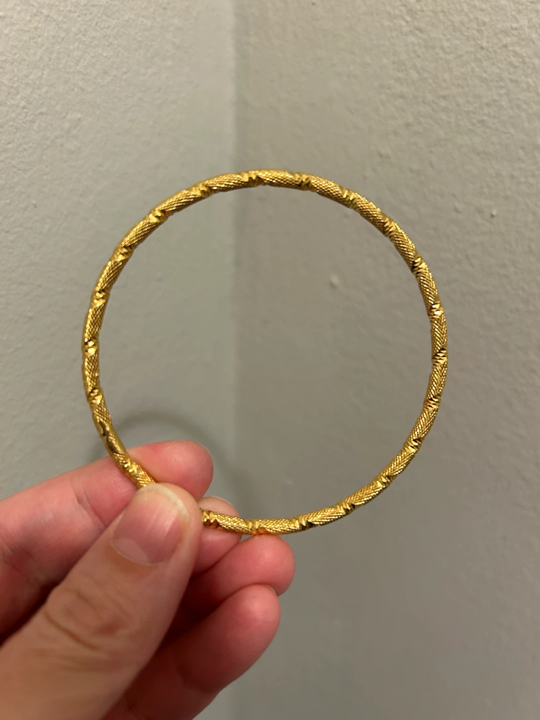 Gold-tone textured bangle bracelet