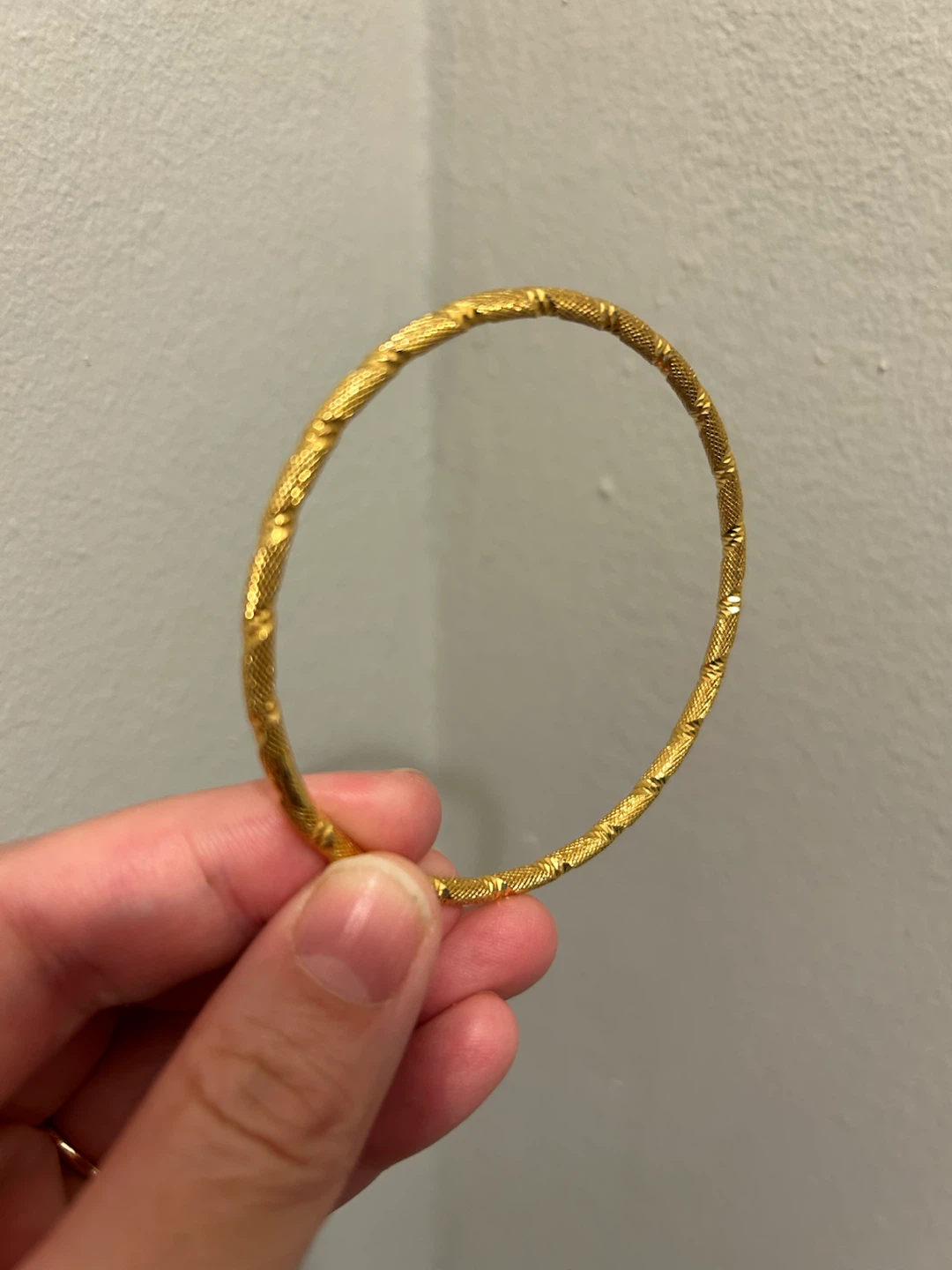 Gold-tone textured bangle bracelet - photo 2