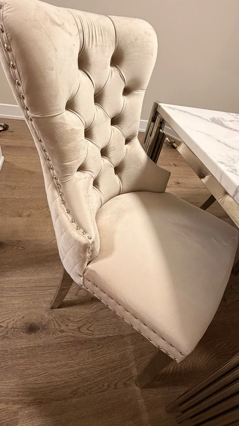 Marble Top Dining Table with Velvet Chairs - photo 3