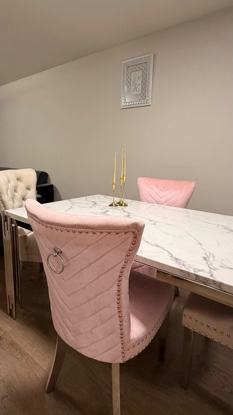 Marble Top Dining Table with Velvet Chairs - photo 4