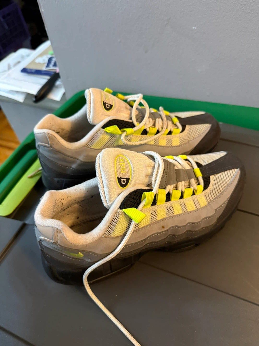 Nike Air Max 95 GS Gray and Neon Yellow