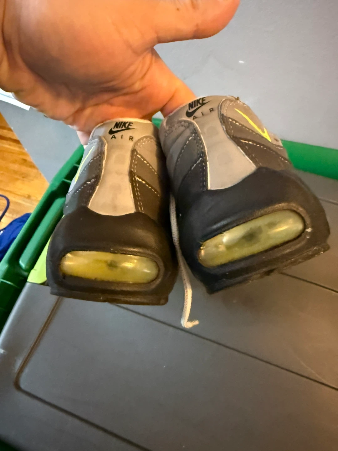 Nike Air Max 95 GS Gray and Neon Yellow - photo 2