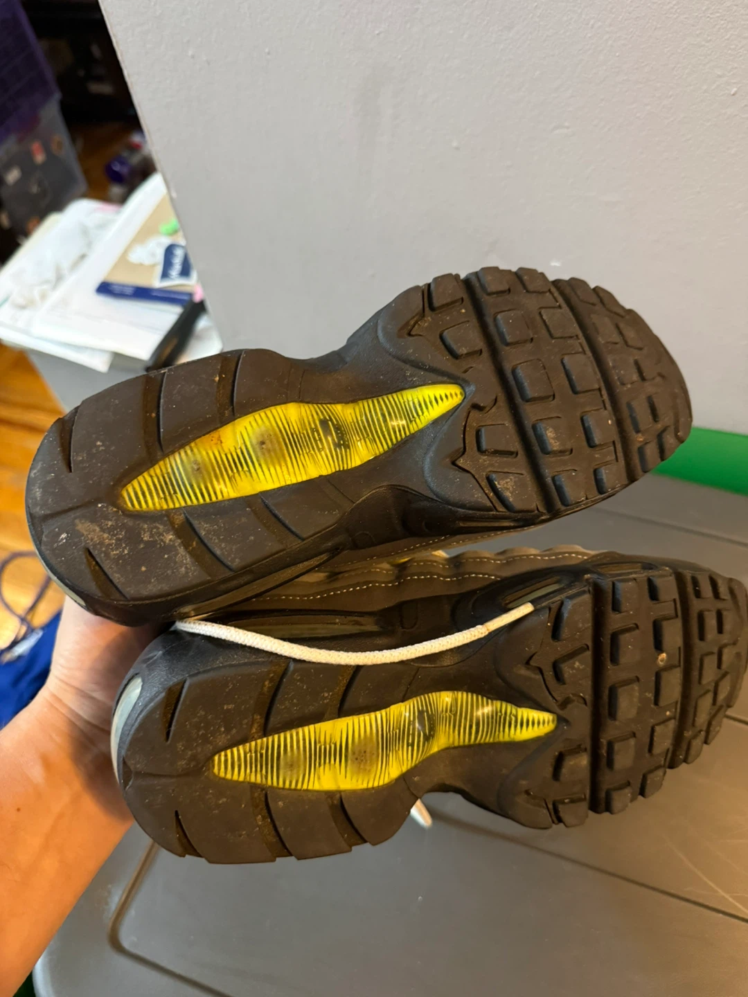 Nike Air Max 95 GS Gray and Neon Yellow - photo 4