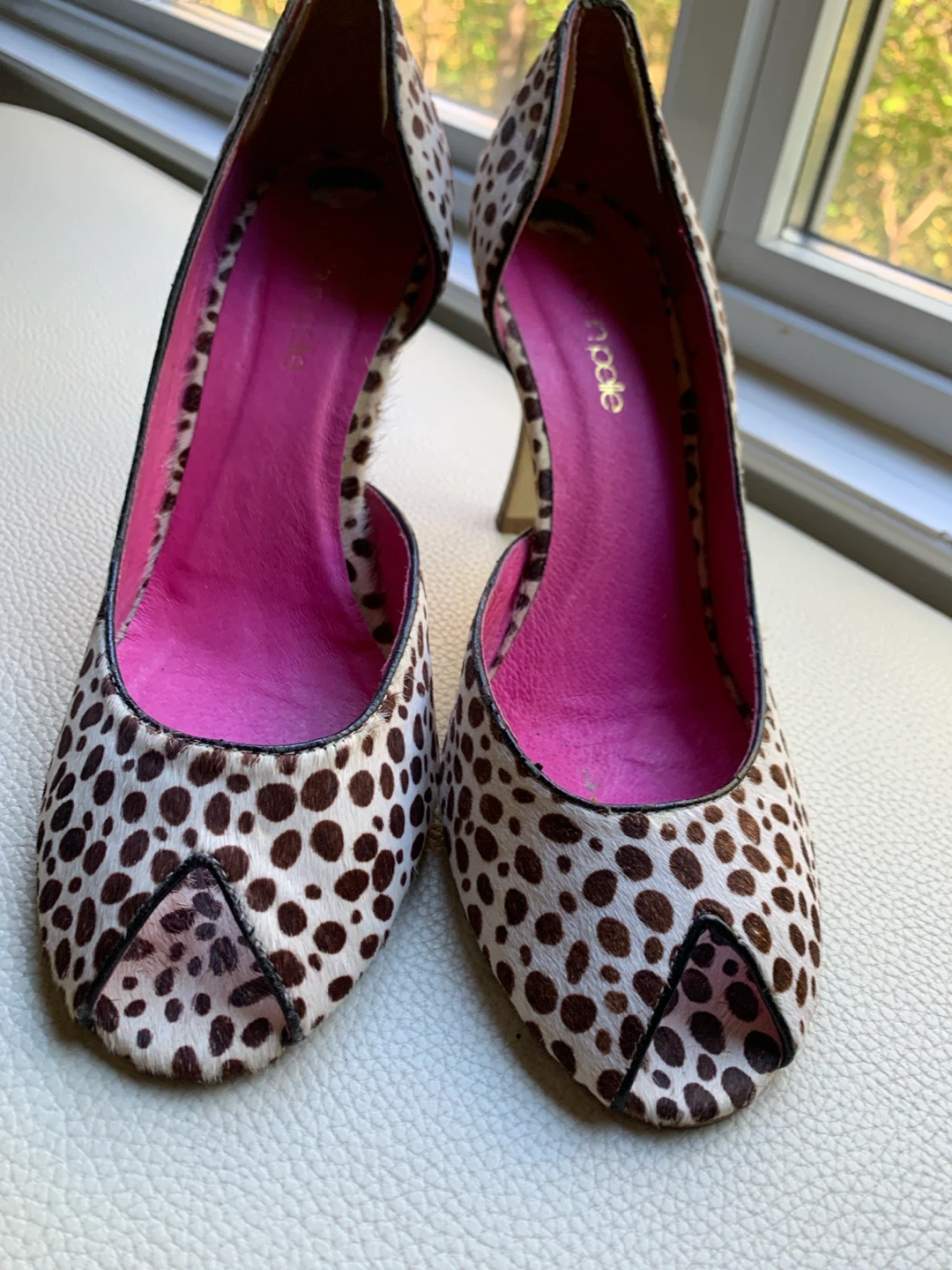 Leather In Pelle Leopard Print Heels Size 40 - photo 3