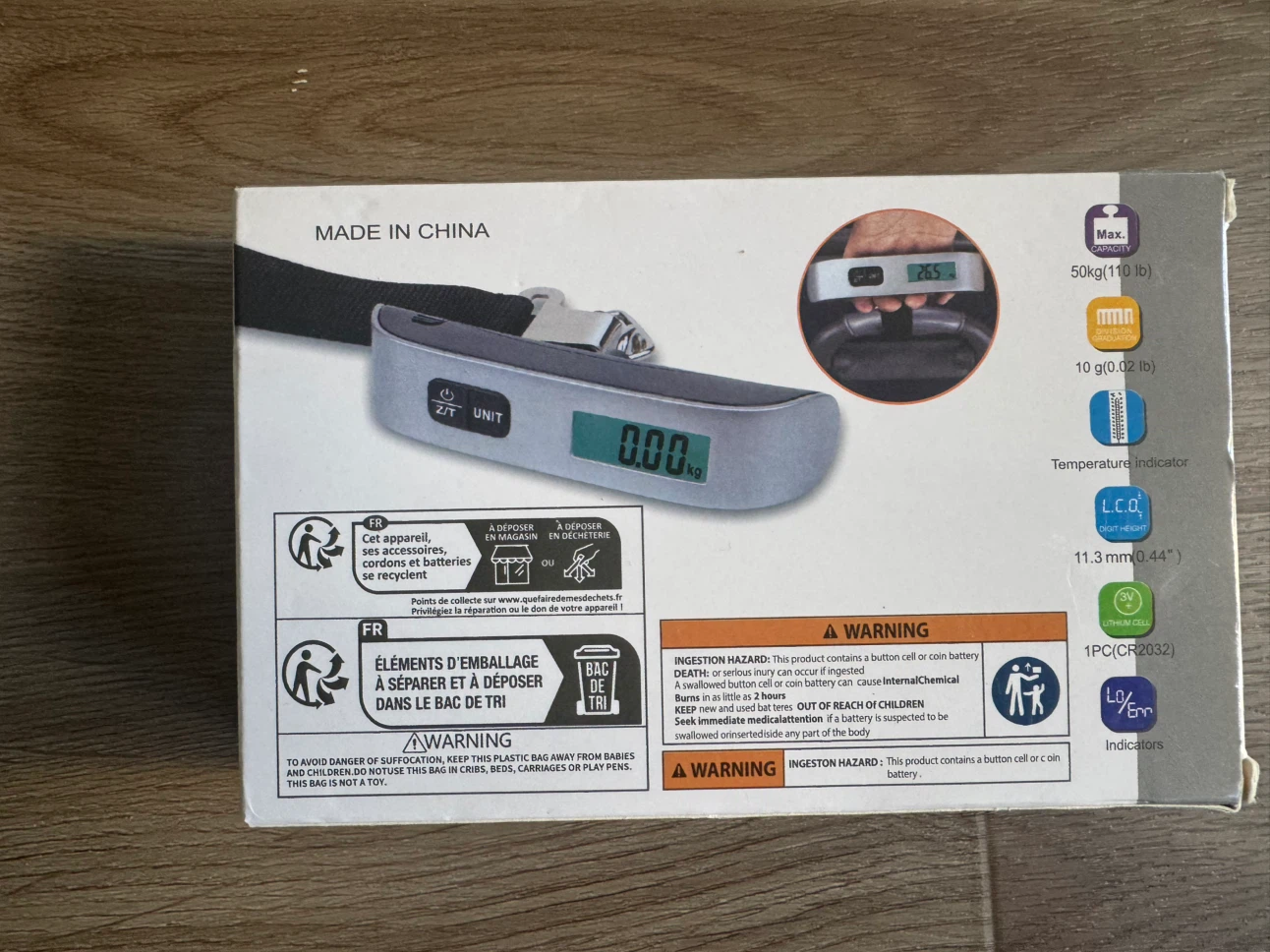 Digital Luggage Scale - 50 kg / 110 lb - Never Used, Open Box