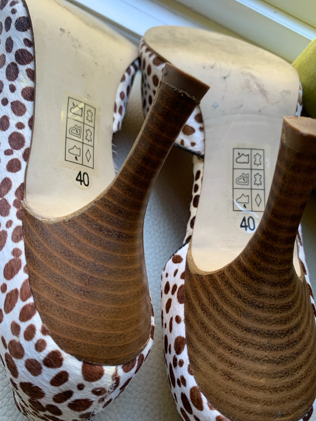 Leather In Pelle Leopard Print Heels Size 40 - photo 5