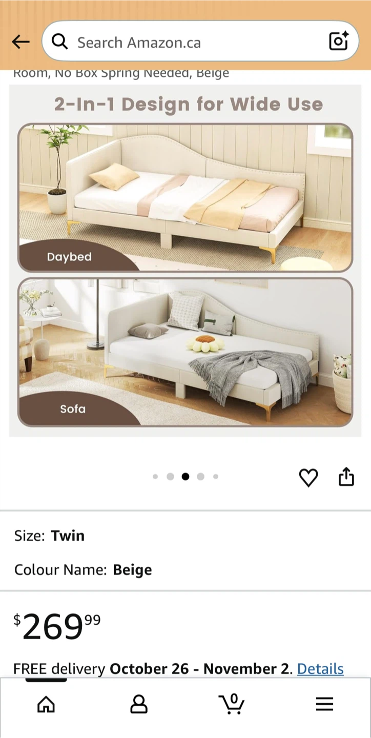 Beige full Size Daybed - photo 2