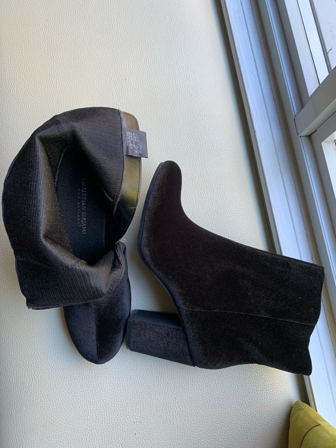 Christian Siriano Black Velvet Ankle Boots