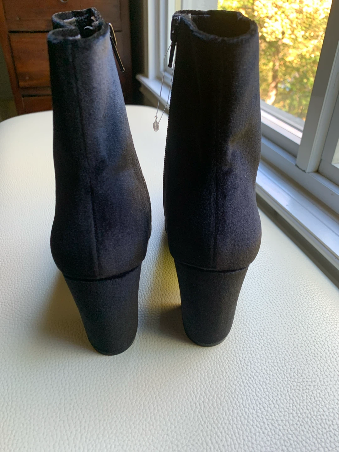 Christian Siriano Black Velvet Ankle Boots - photo 3