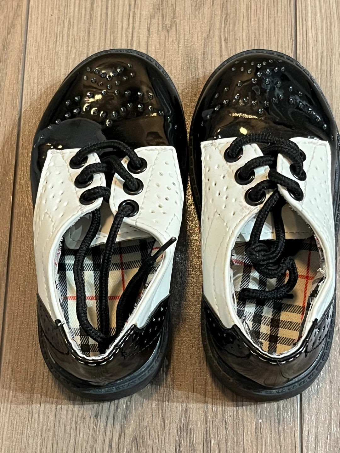 Toddler Dress Shoes Black and White Size 24 - photo 2