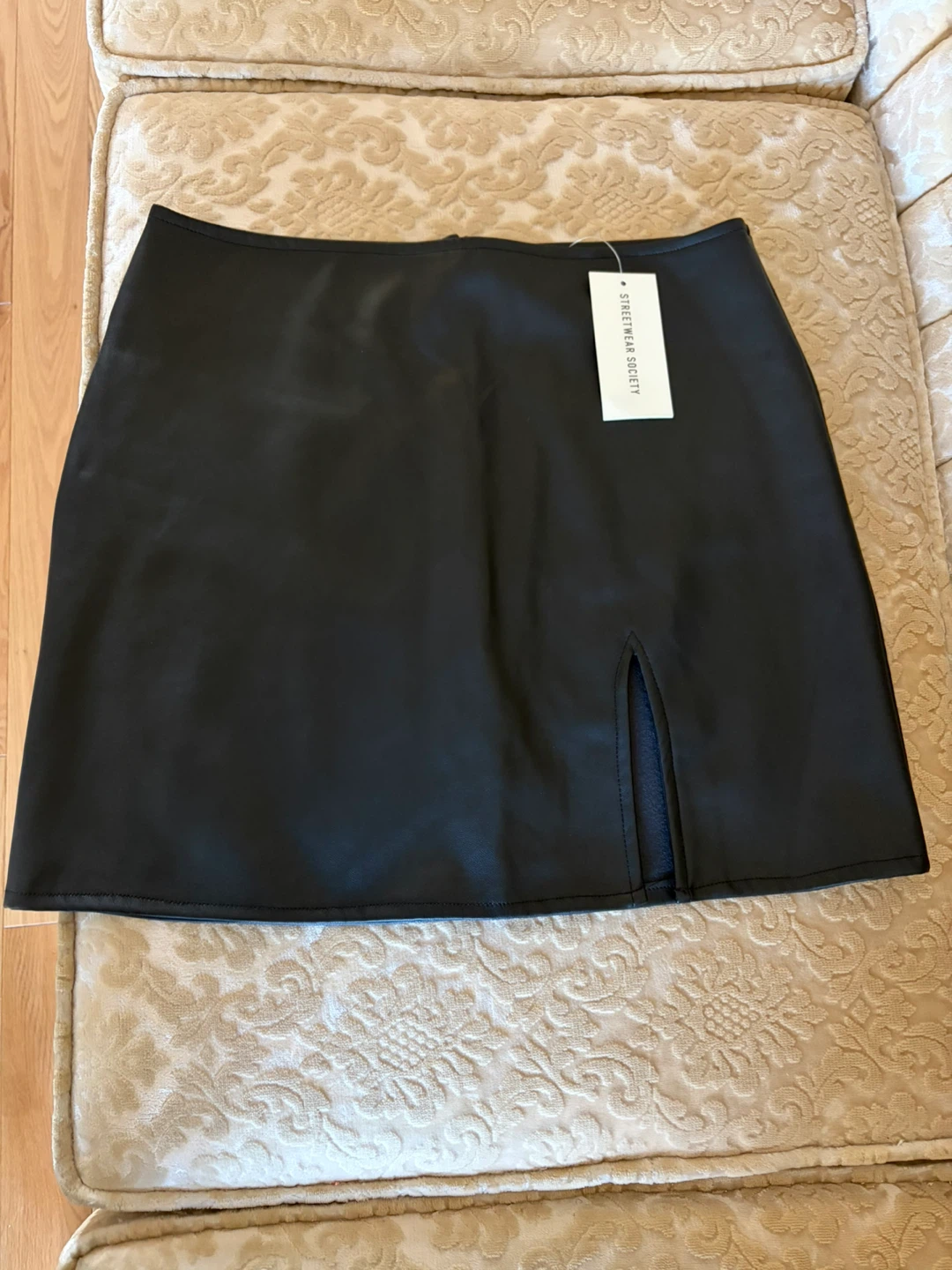 Streetwear Society Faux Leather Mini Skirt - medium
