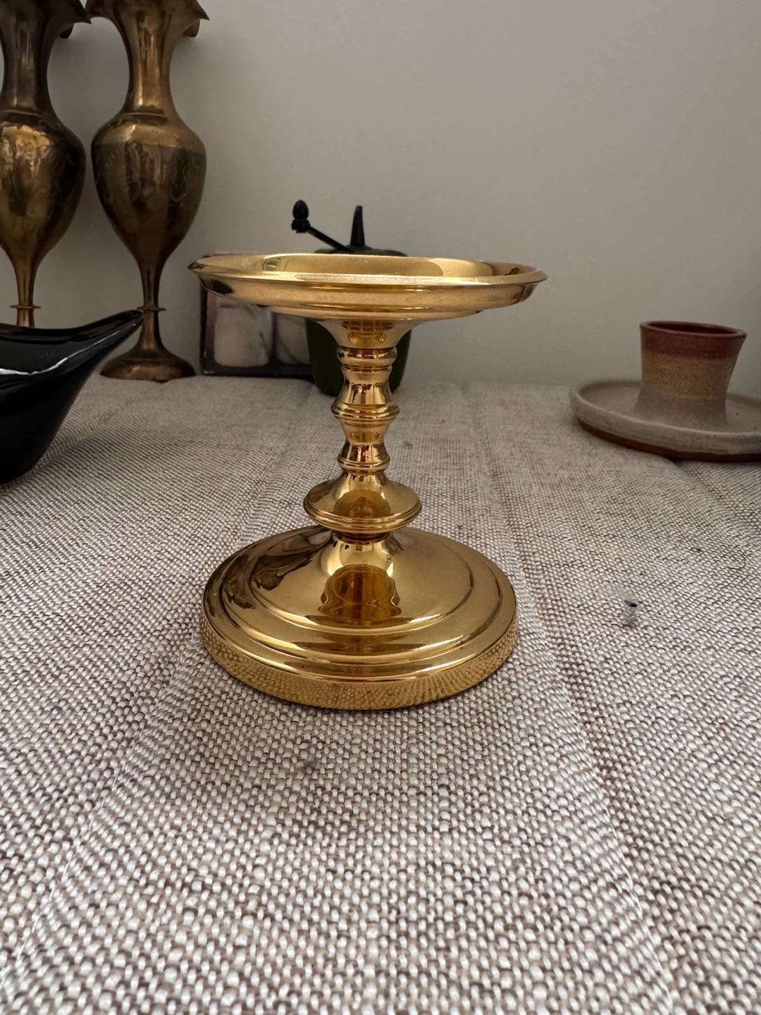 Gold-Tone Metal Pillar Candle Holder