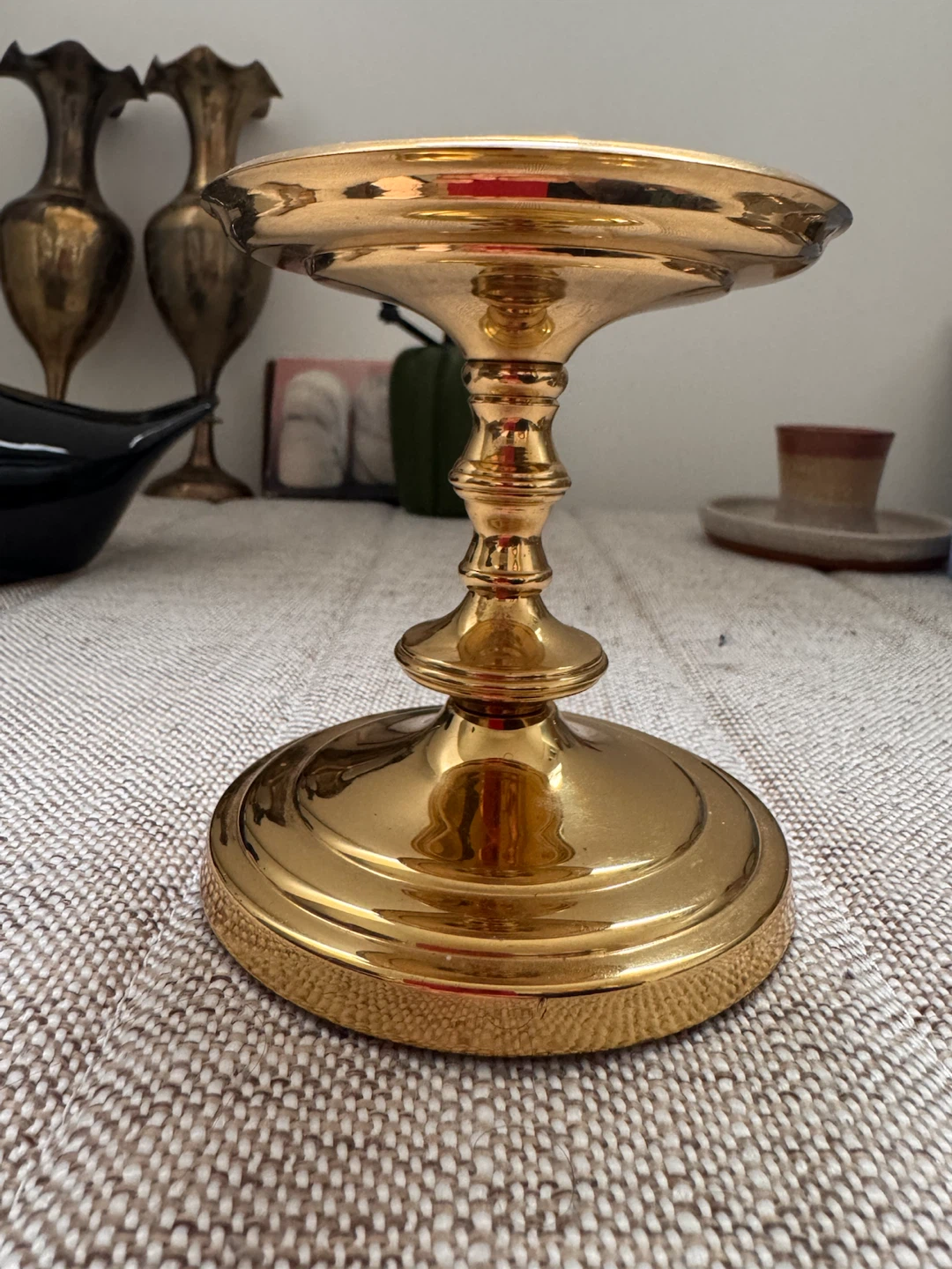 Gold-Tone Metal Pillar Candle Holder - photo 2