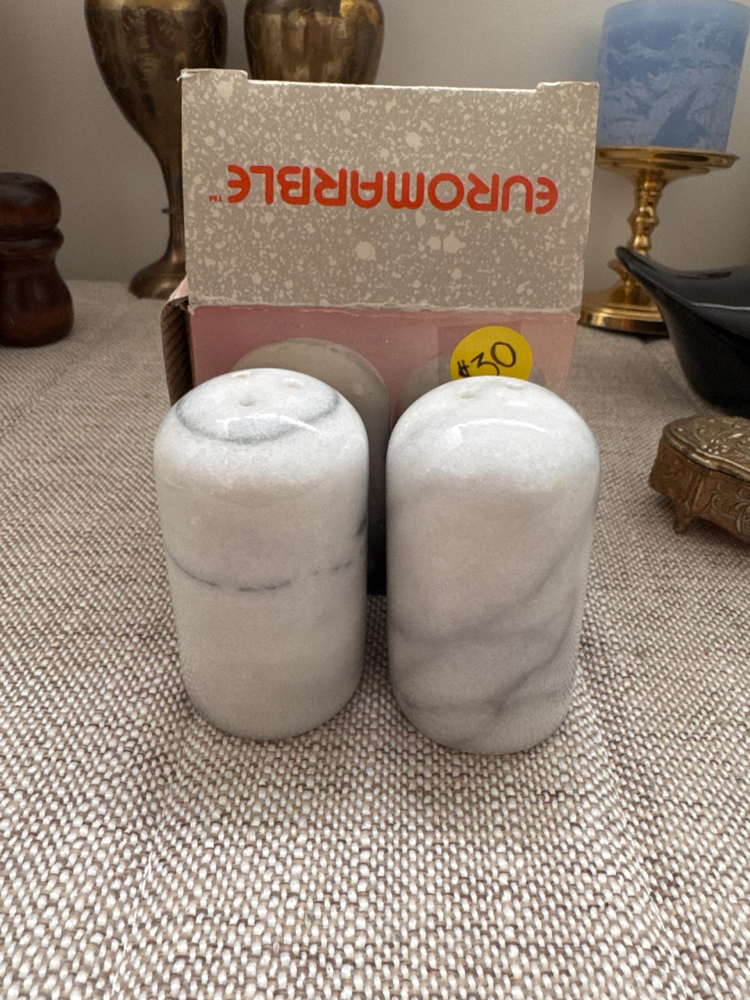 Euromarble salt and pepper shakers