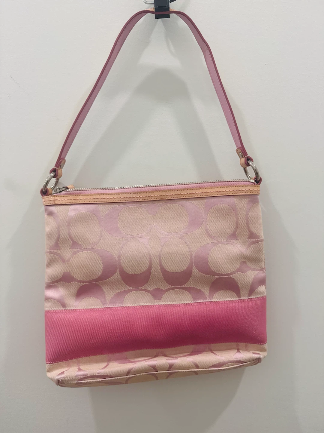 Y2K Coach Signature Pink Shoulder Bag