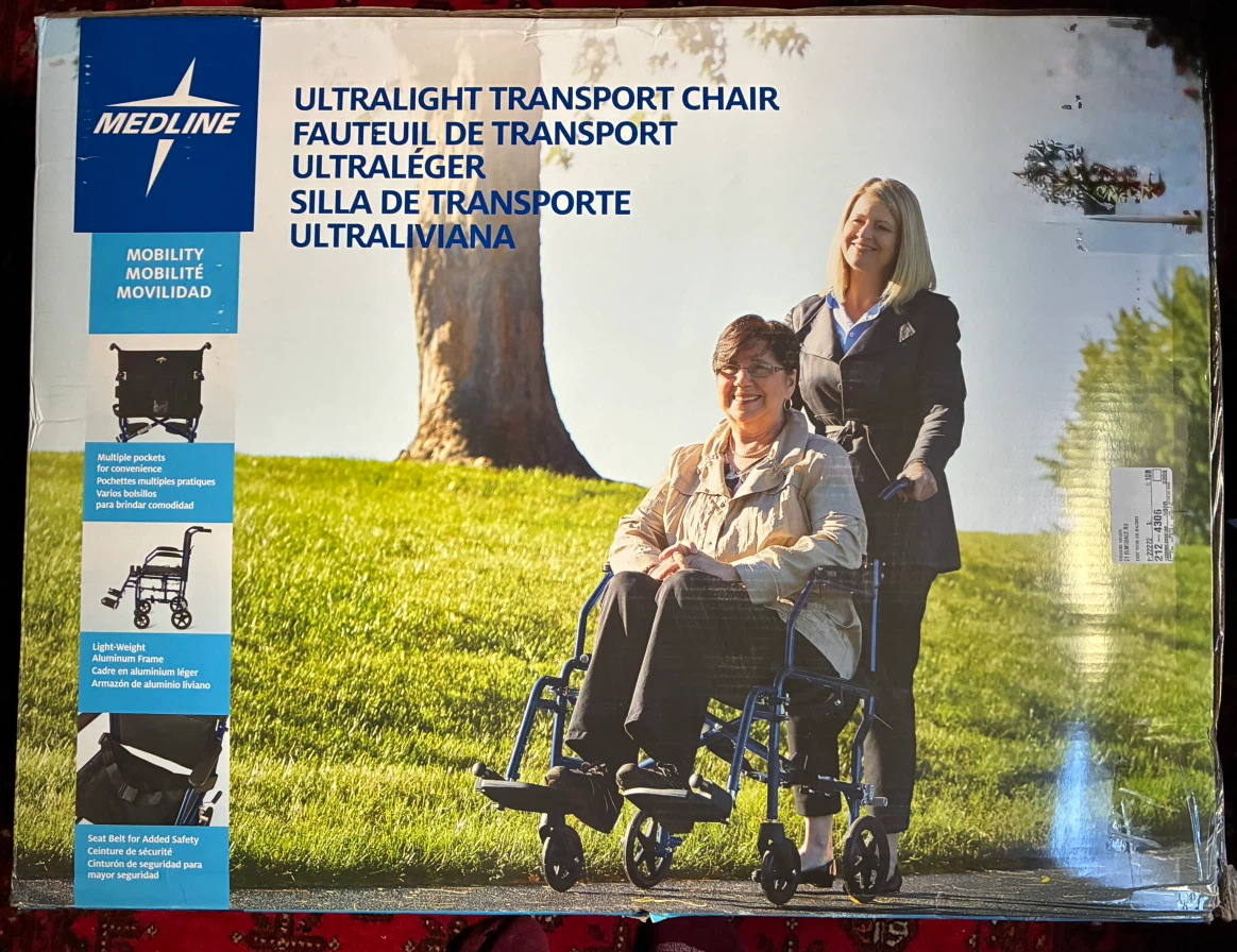 Transport Wheelchair new folding 19 inch Medline East York
