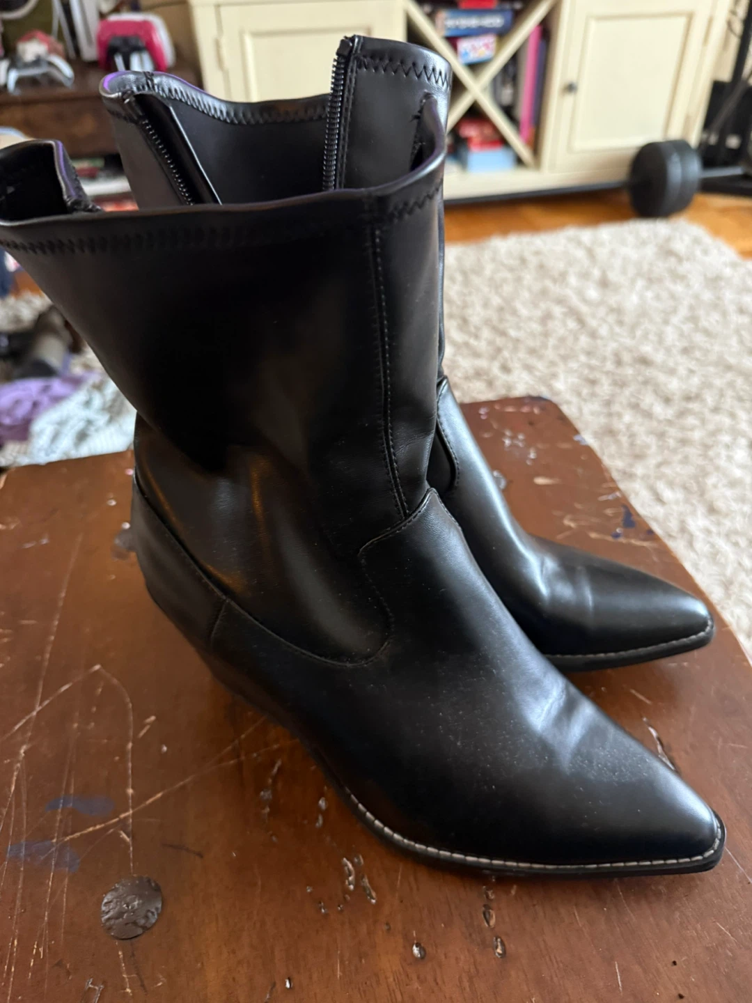 Black Heeled Ankle Boots Size 8