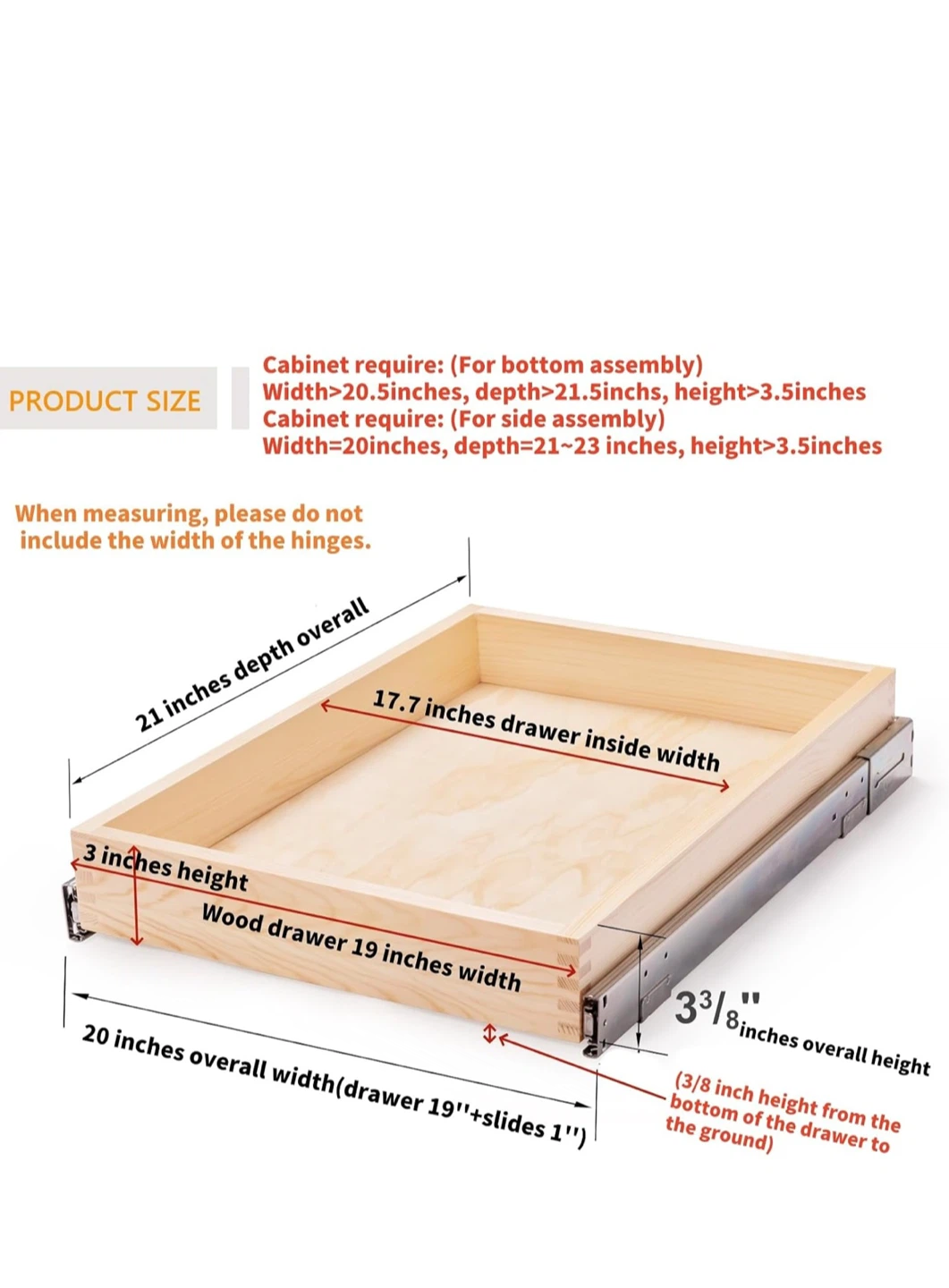 New Pull-Out Cabinet Drawer Organizer – 20” x 21” - photo 3