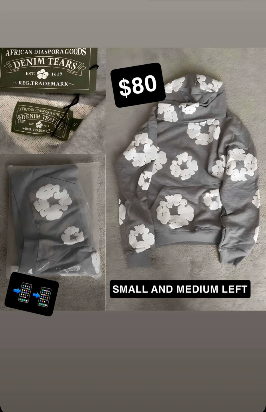 Denim Tears Hoodie Grey