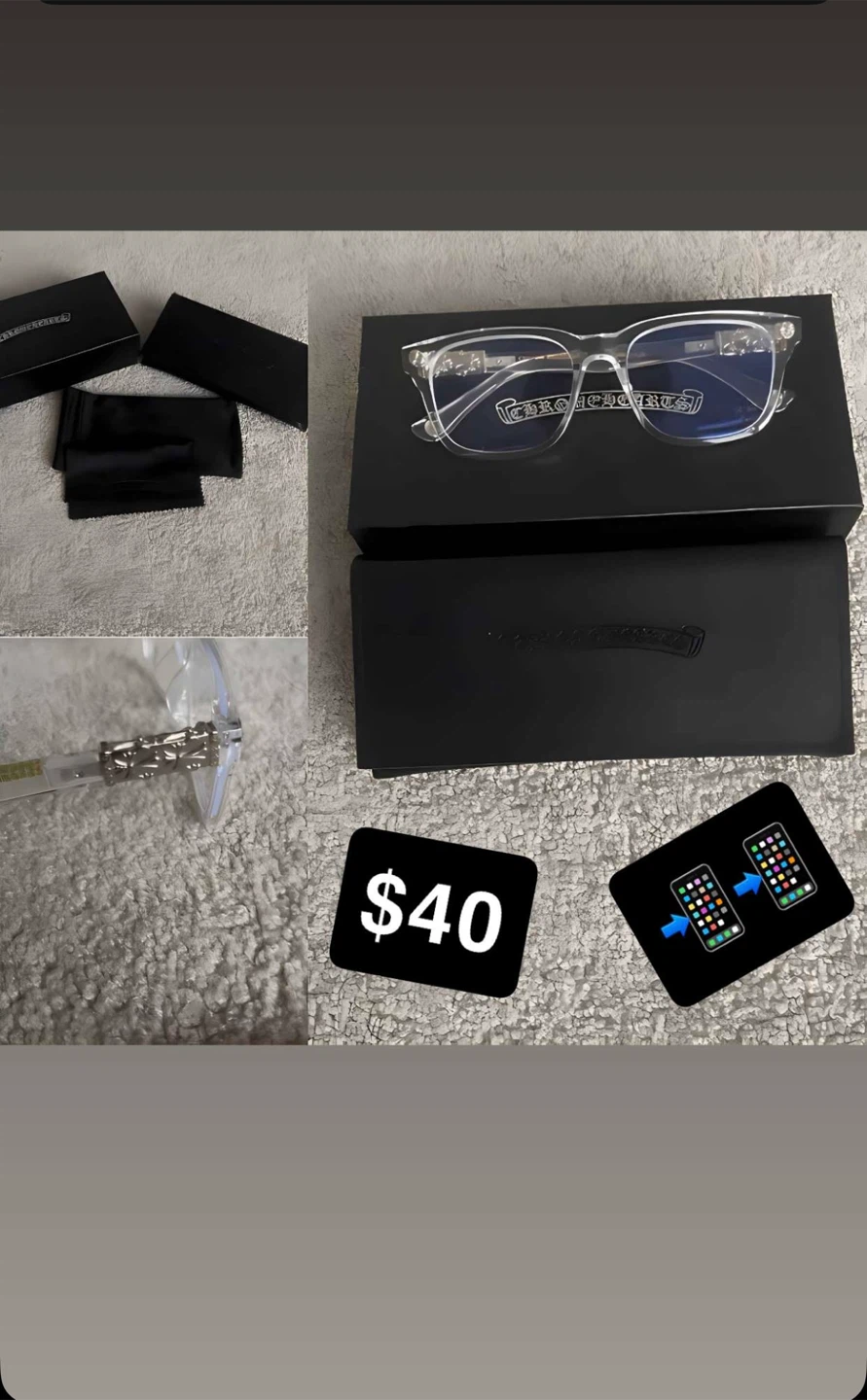 Chrome Hearts Clear Frame Glasses