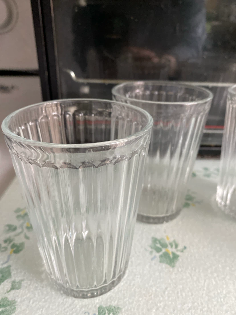 Set of 4 ribbed glass tumblers - photo 3