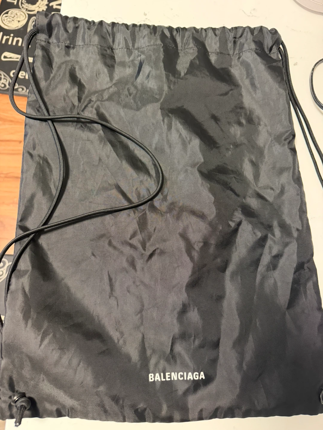 Balenciaga Black Drawstring Bag